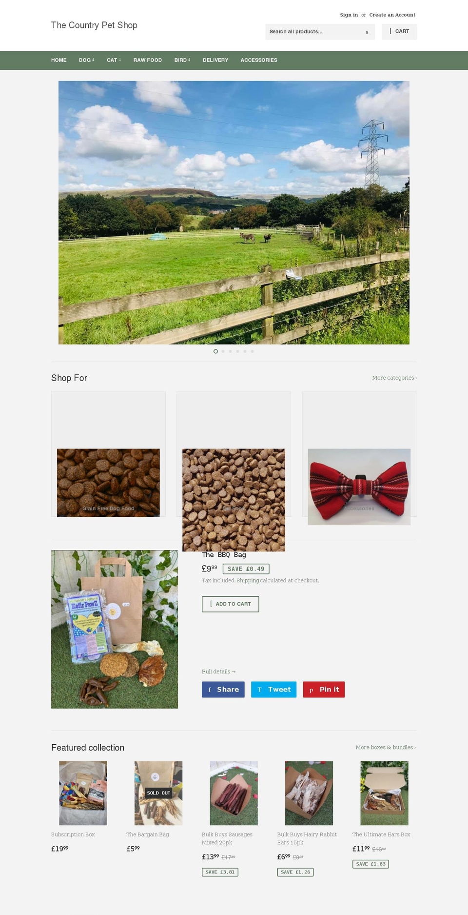thecountrypetshop.co.uk shopify website screenshot