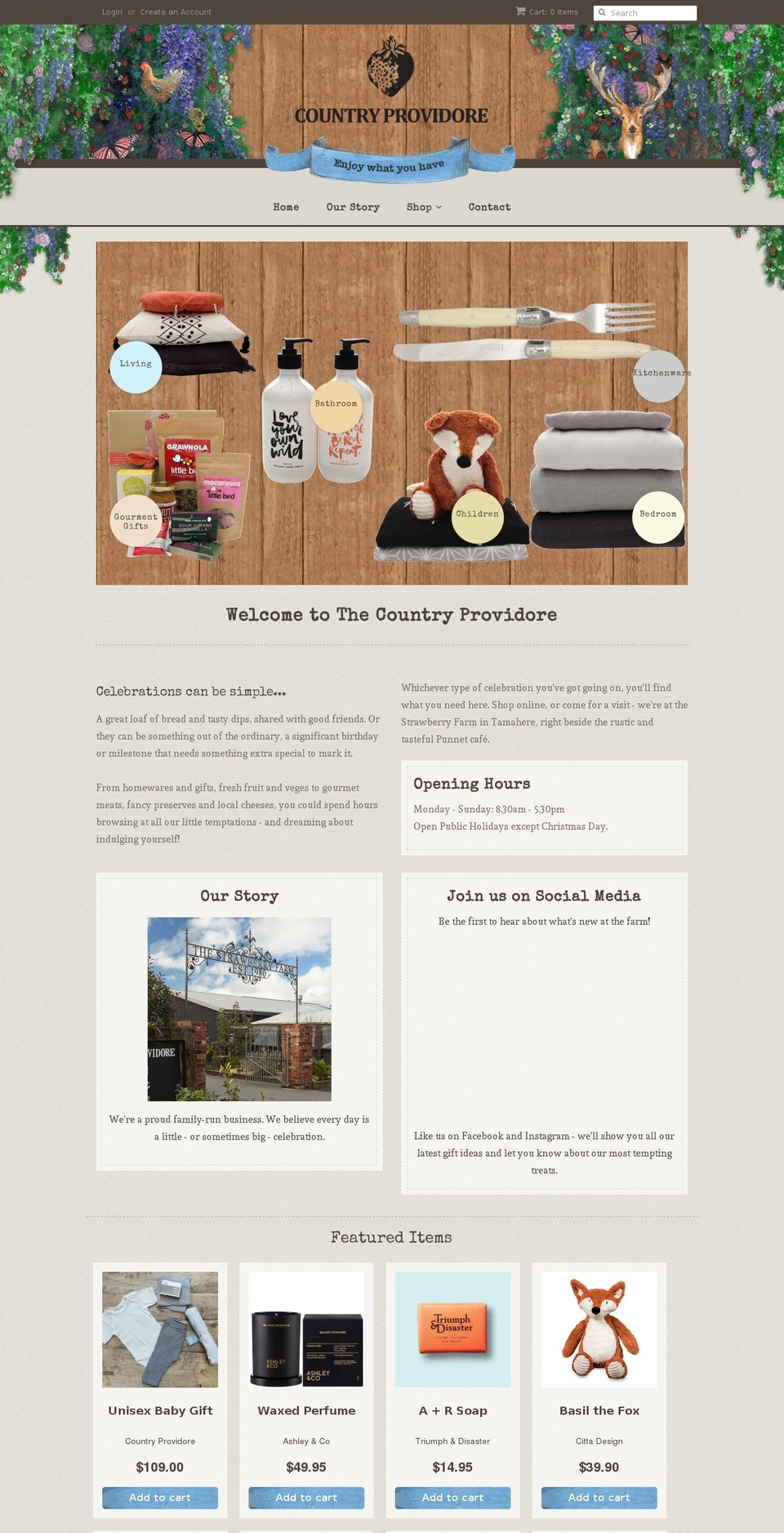 thecountryprovidore.co.nz shopify website screenshot