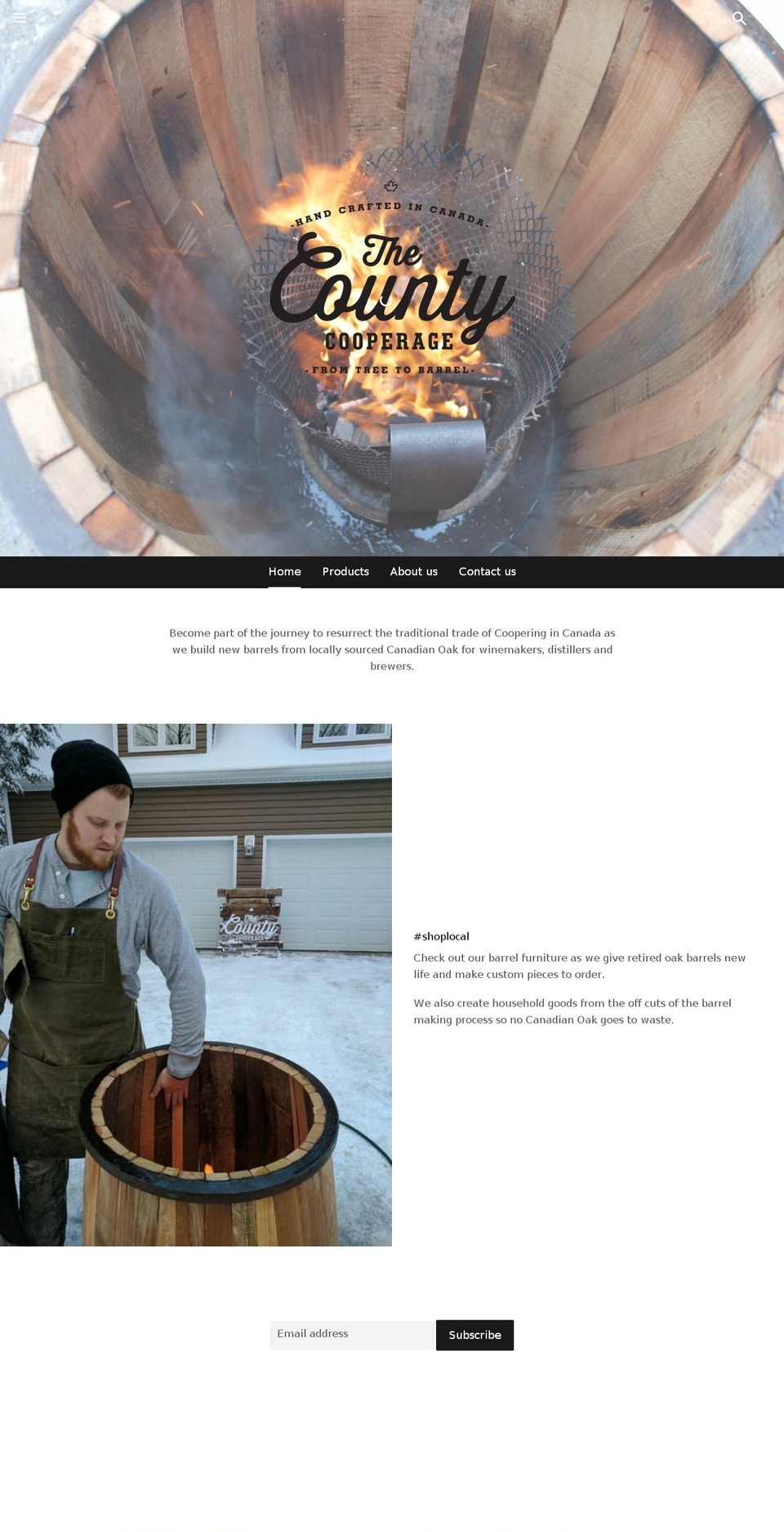 thecountycooperage.ca shopify website screenshot