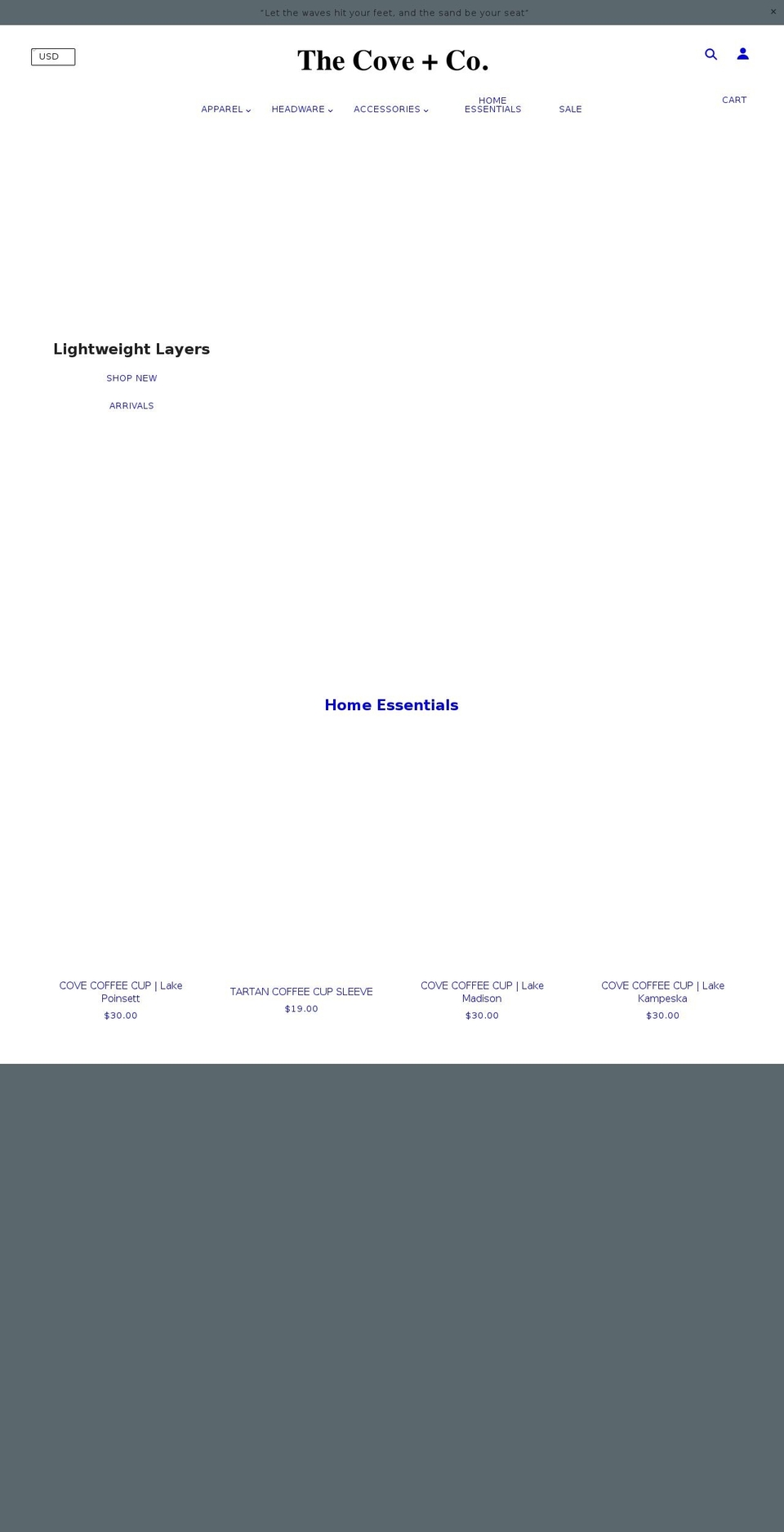 thecoveandco.com shopify website screenshot