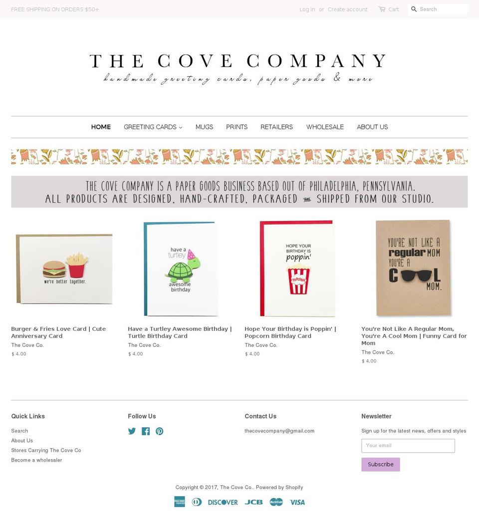 thecovecompany.com shopify website screenshot