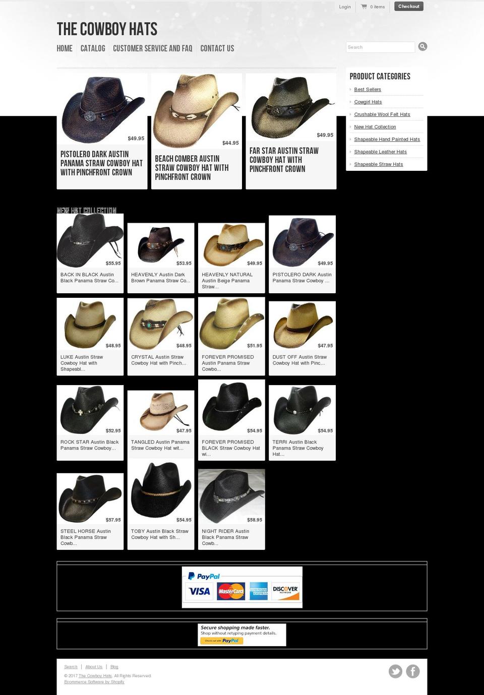 thecowboyhats.com shopify website screenshot