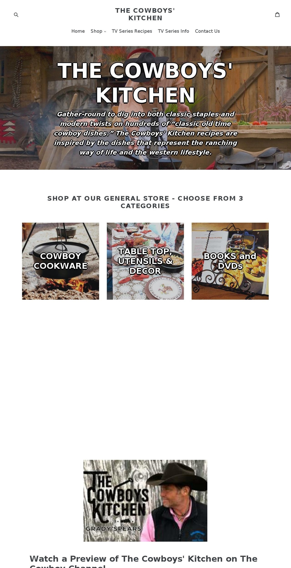 thecowboyskitchen.com shopify website screenshot
