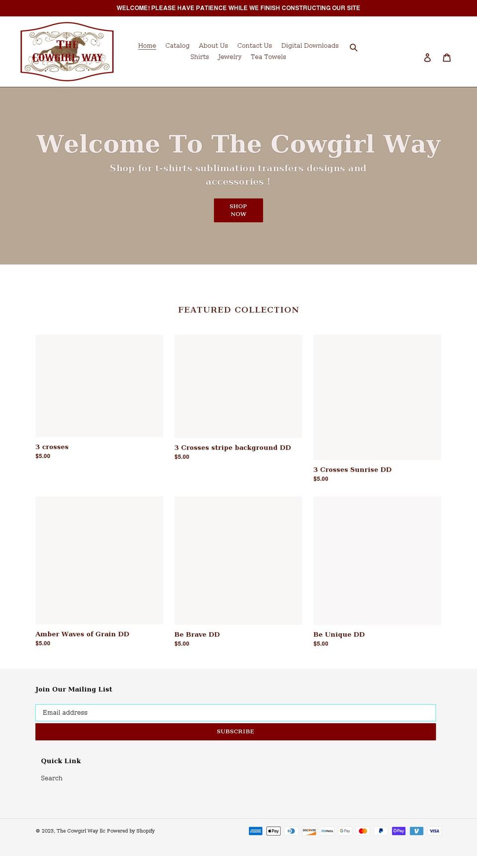 thecowgirlwayllc.com shopify website screenshot