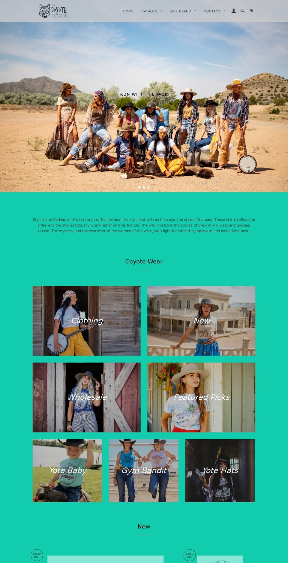 thecoyotecowgirl.net shopify website screenshot