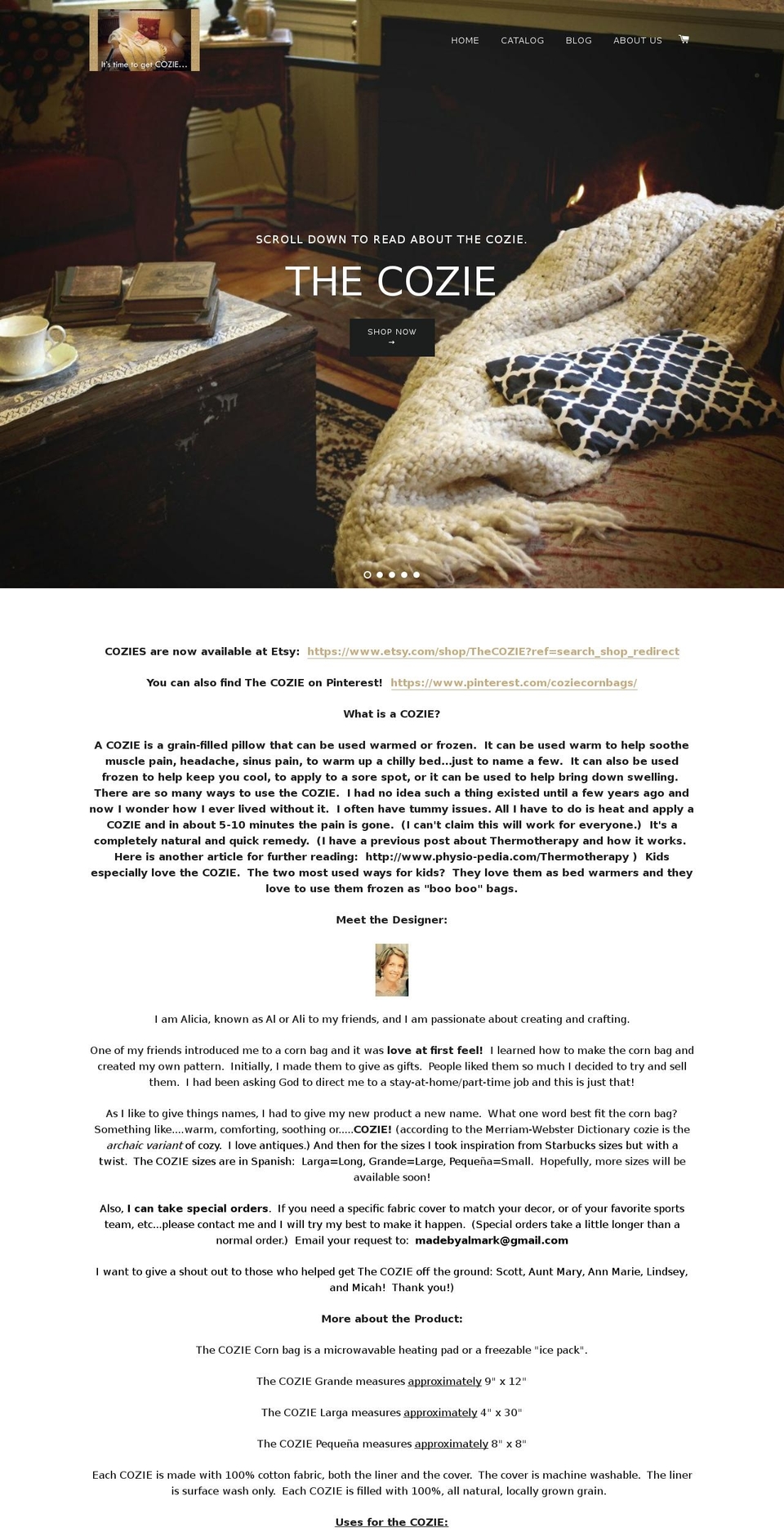 thecozie.com shopify website screenshot