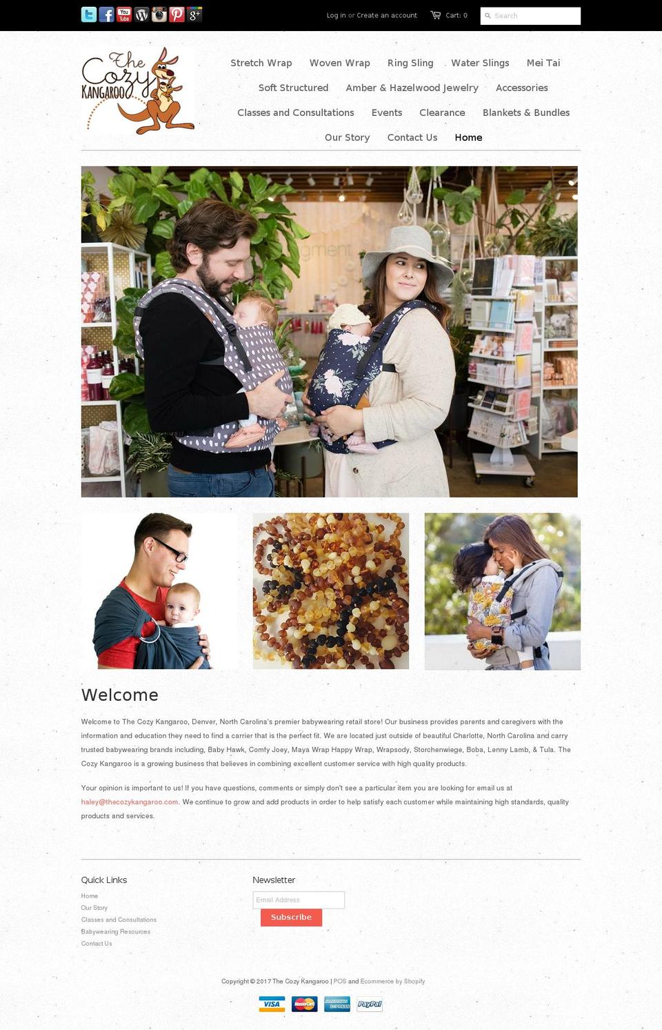 thecozykangaroo.com shopify website screenshot