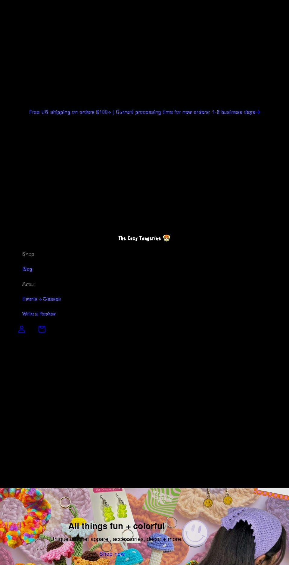 thecozytangerine.com shopify website screenshot