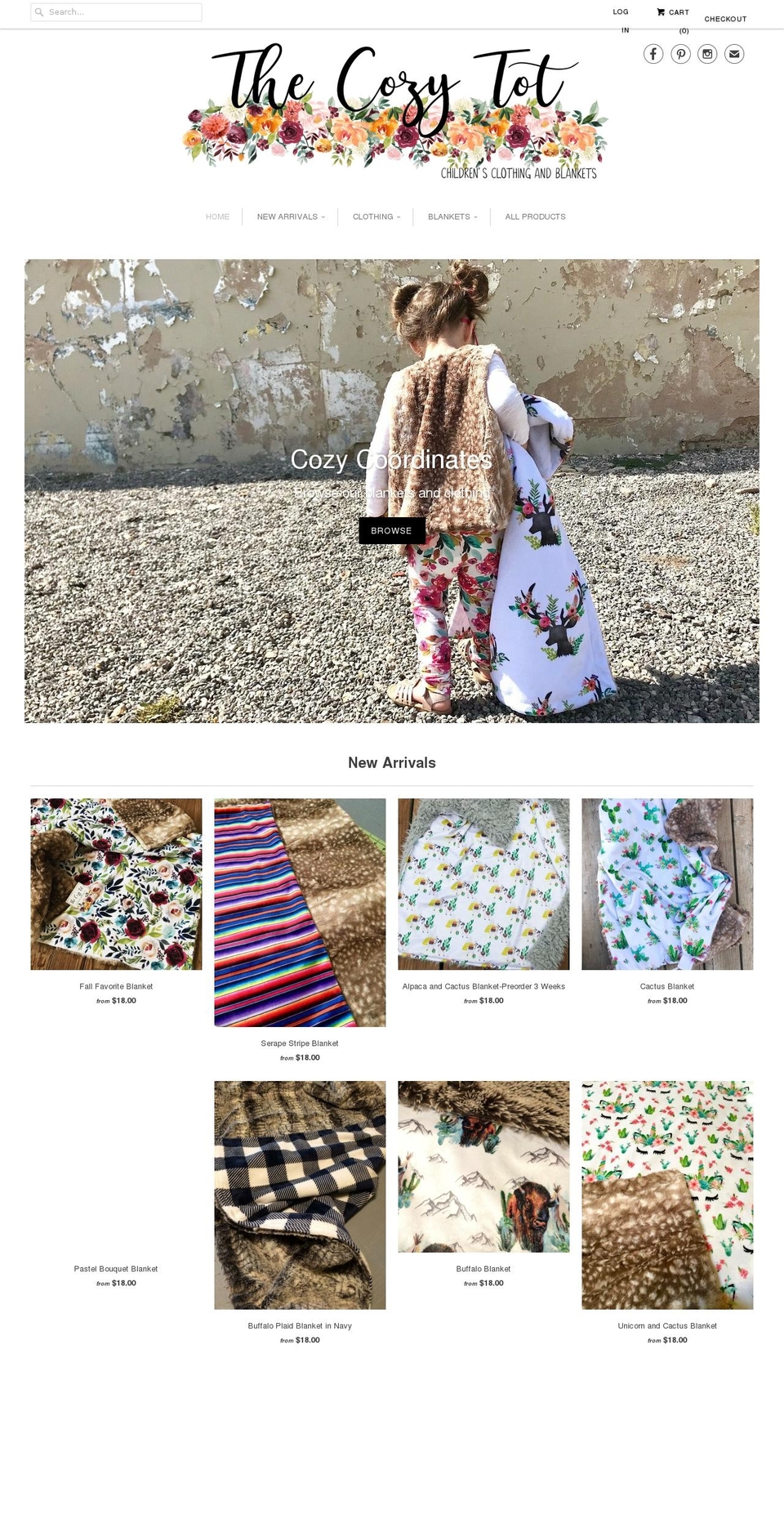 thecozytot.com shopify website screenshot
