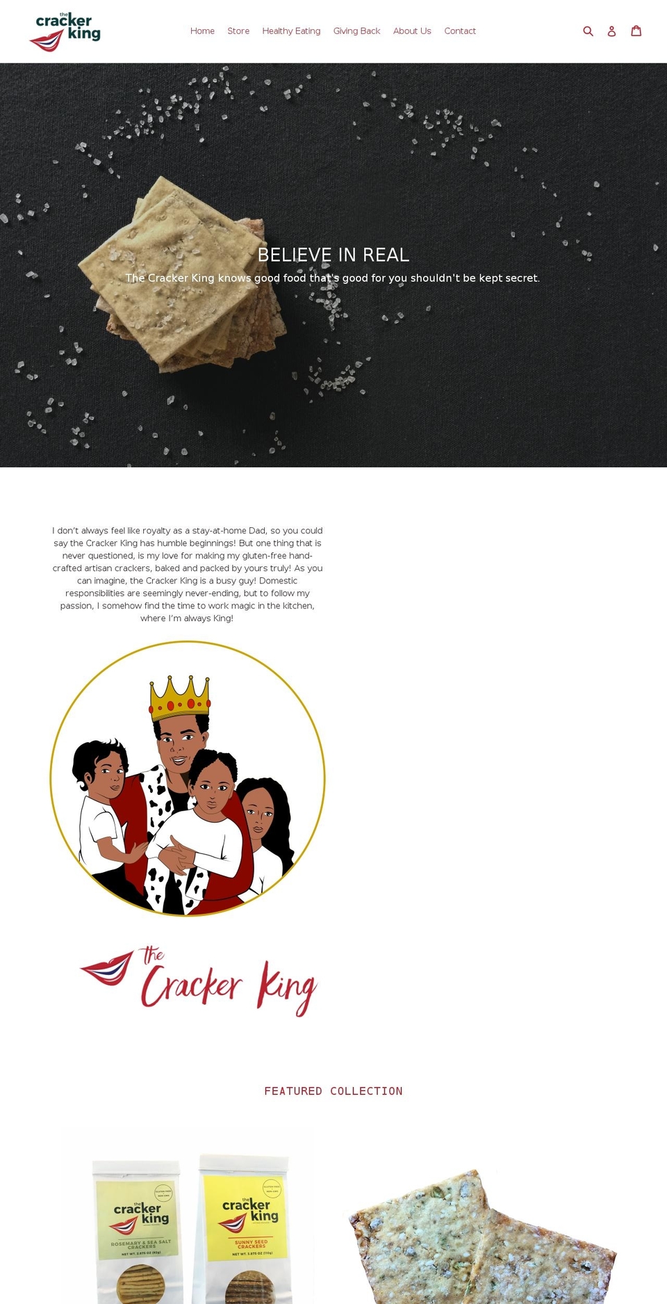 thecrackerking.com — Shopify storefront screenshot