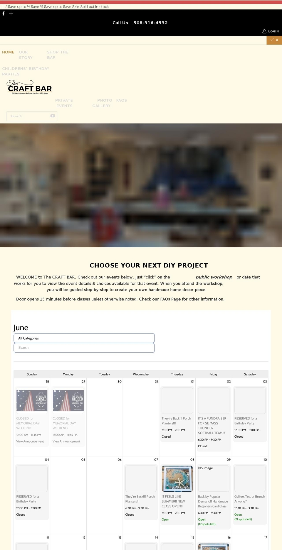 thecraftbar.net shopify website screenshot