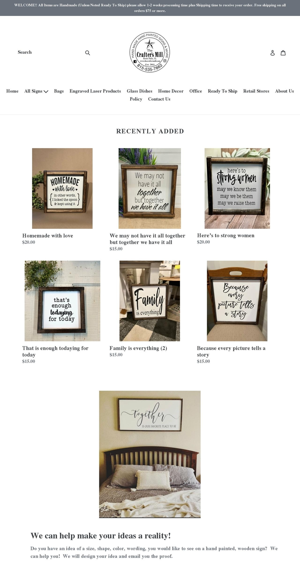 thecraftersmill.com shopify website screenshot