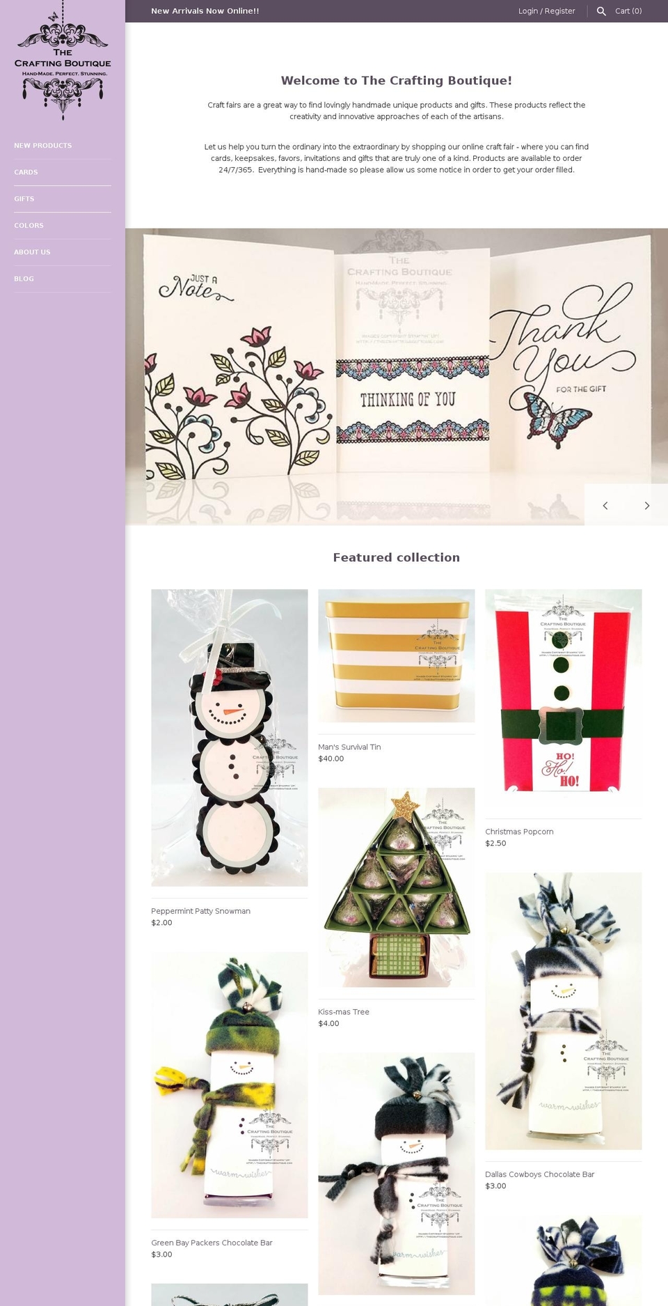 thecraftingboutique.com — Shopify storefront screenshot