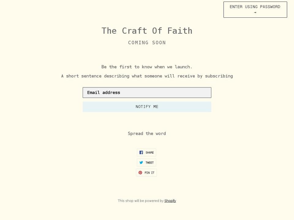 thecraftoffaith.com shopify website screenshot