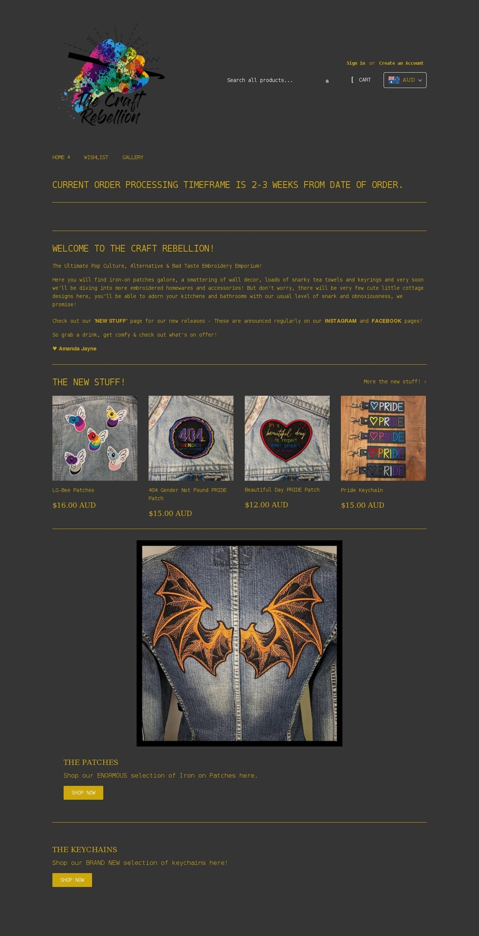 thecraftrebellion.com shopify website screenshot