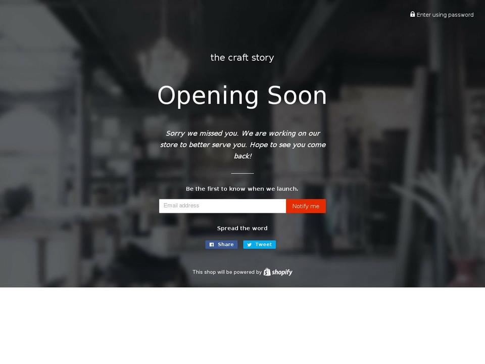 thecraftstory.com — Shopify storefront screenshot