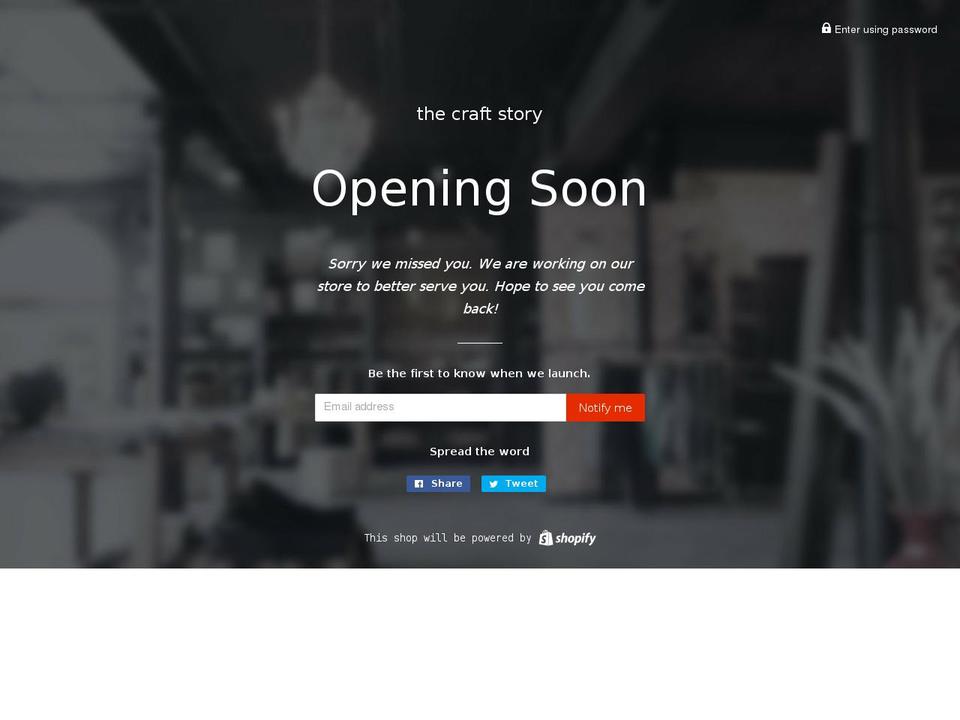 thecraftstoryshop.com — Shopify storefront screenshot