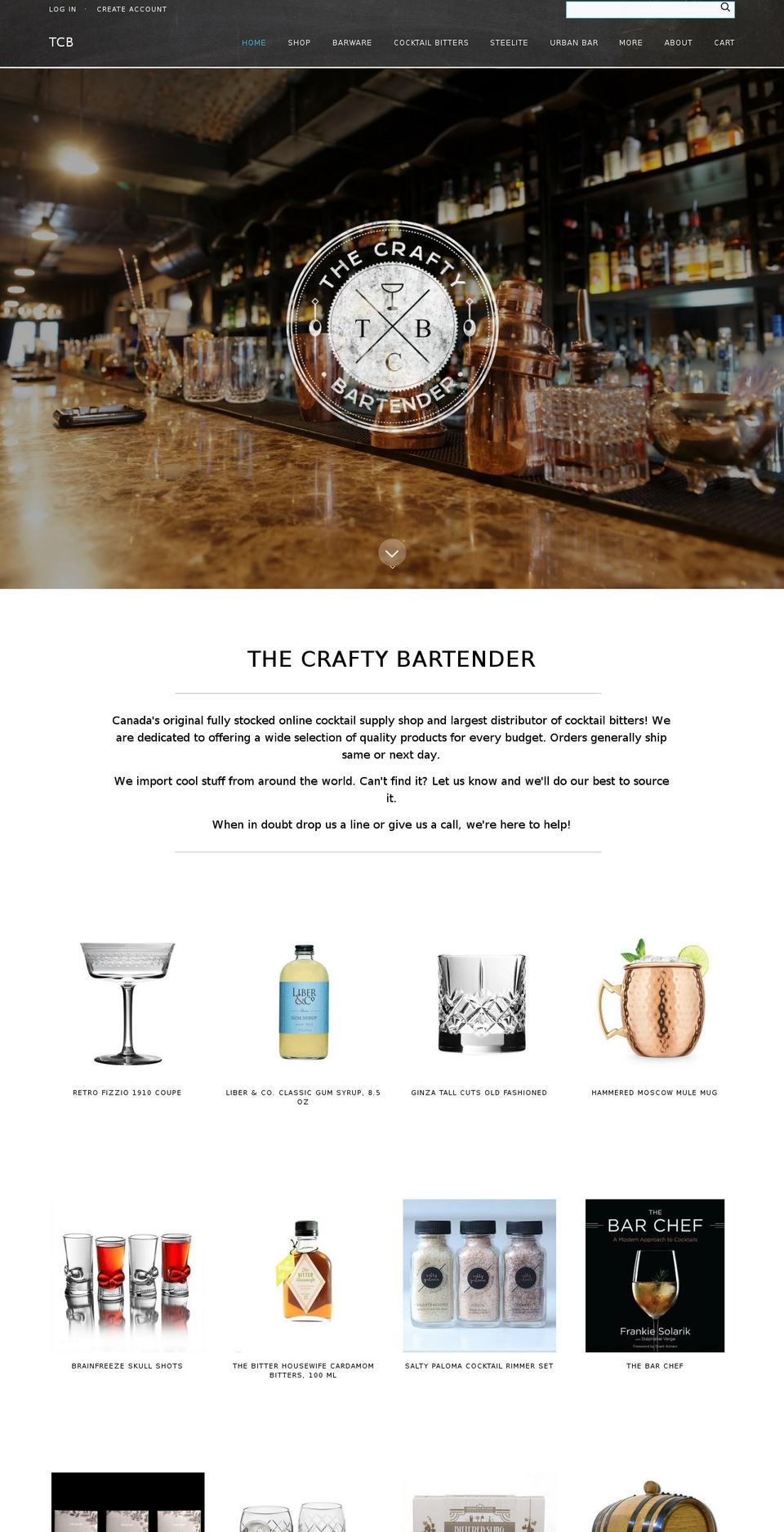 thecraftybartender.com shopify website screenshot