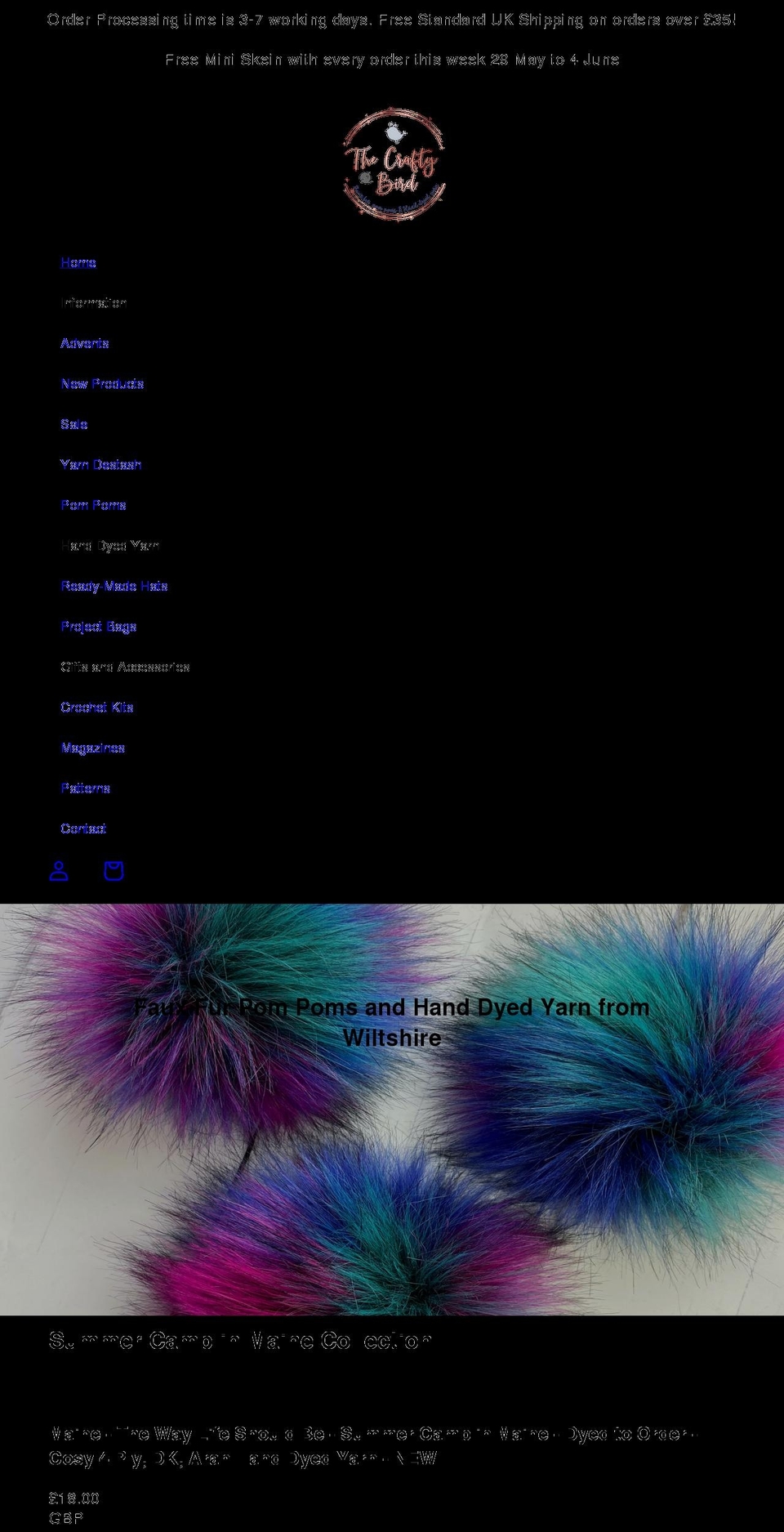 thecraftybird.co.uk shopify website screenshot