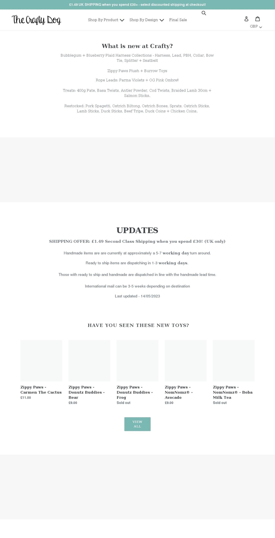 thecraftydogco.com shopify website screenshot