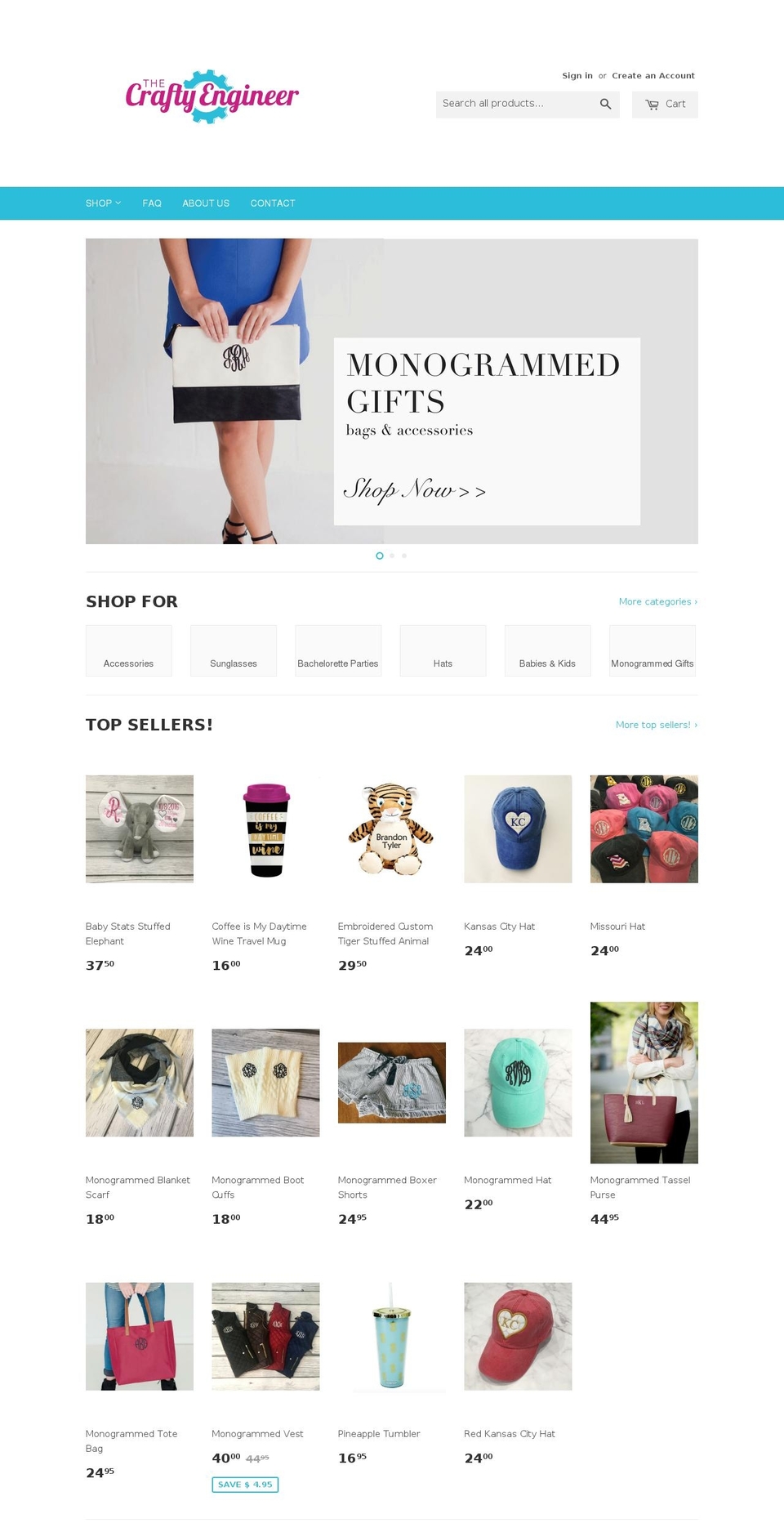 thecraftyengineer.com shopify website screenshot