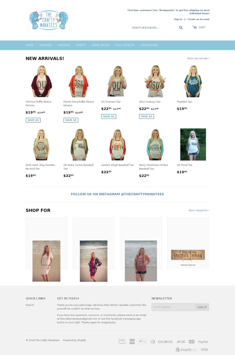 thecraftymanatee.com — Shopify storefront screenshot