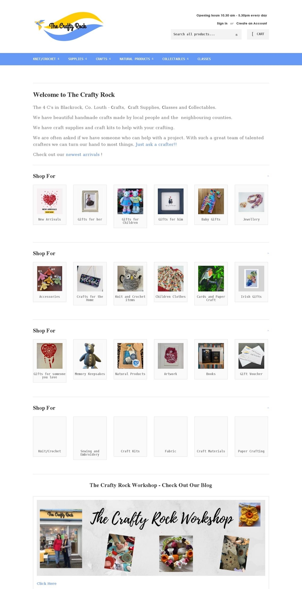 thecraftyrock.com shopify website screenshot