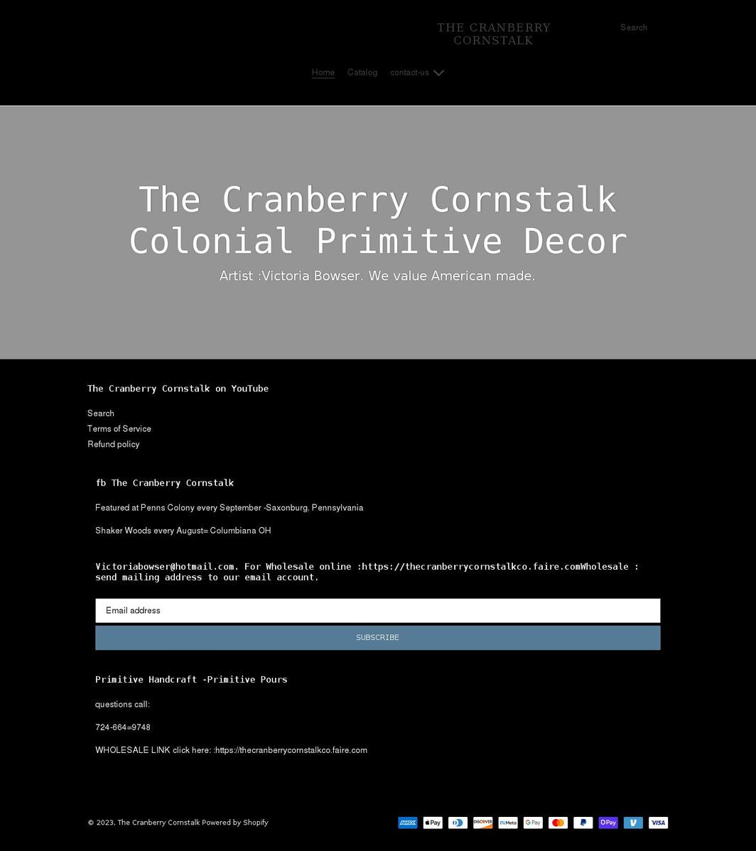 thecranberrycornstalk.com shopify website screenshot