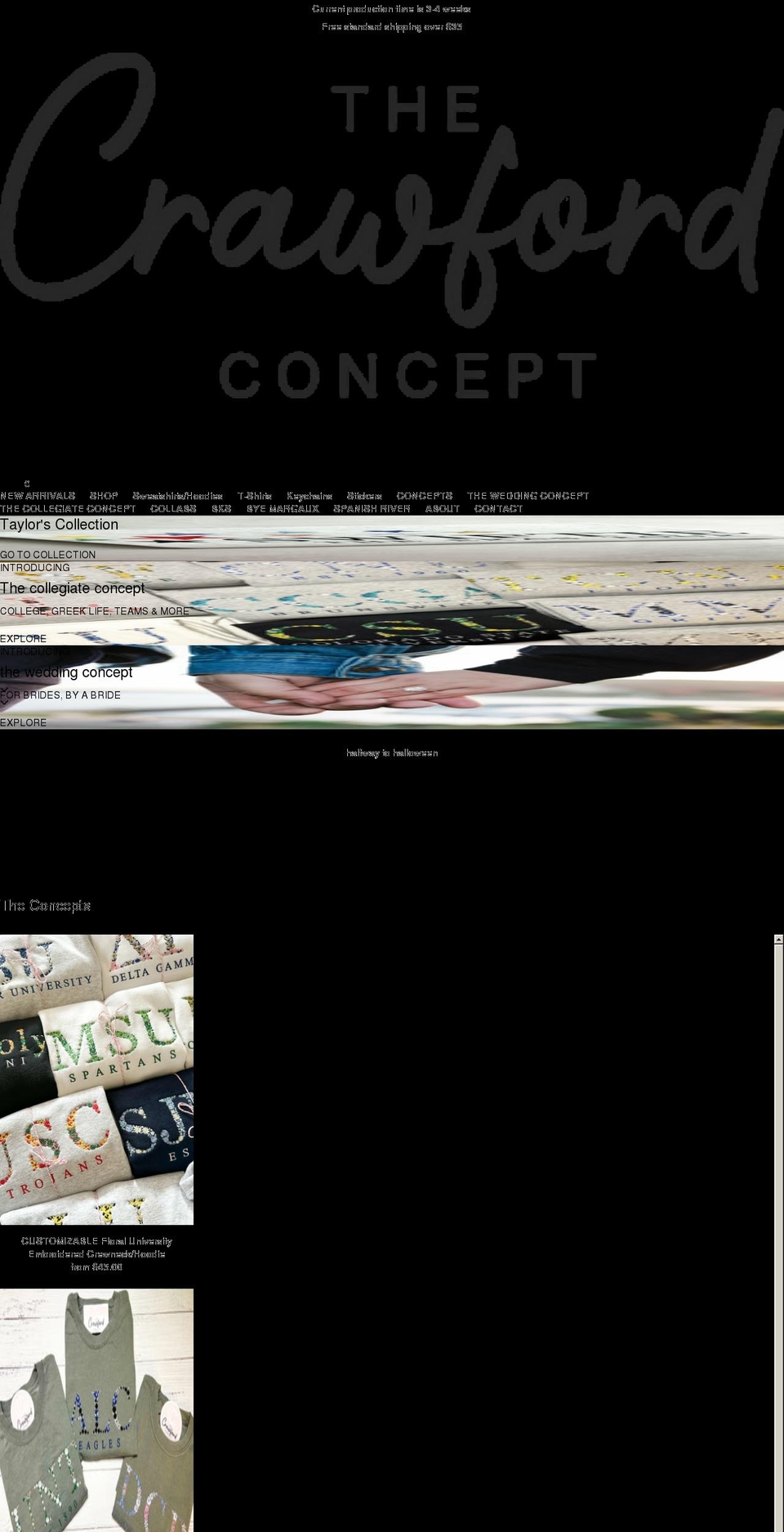 thecrawfordconcept.com shopify website screenshot