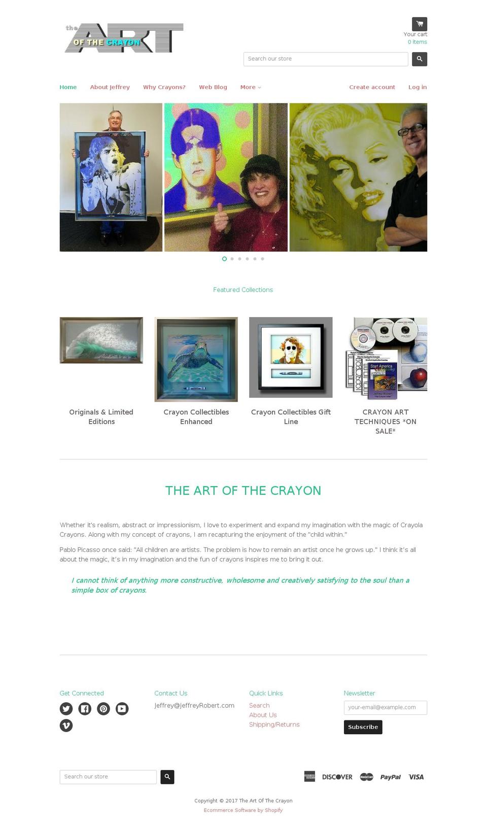 thecrayonartist.com shopify website screenshot