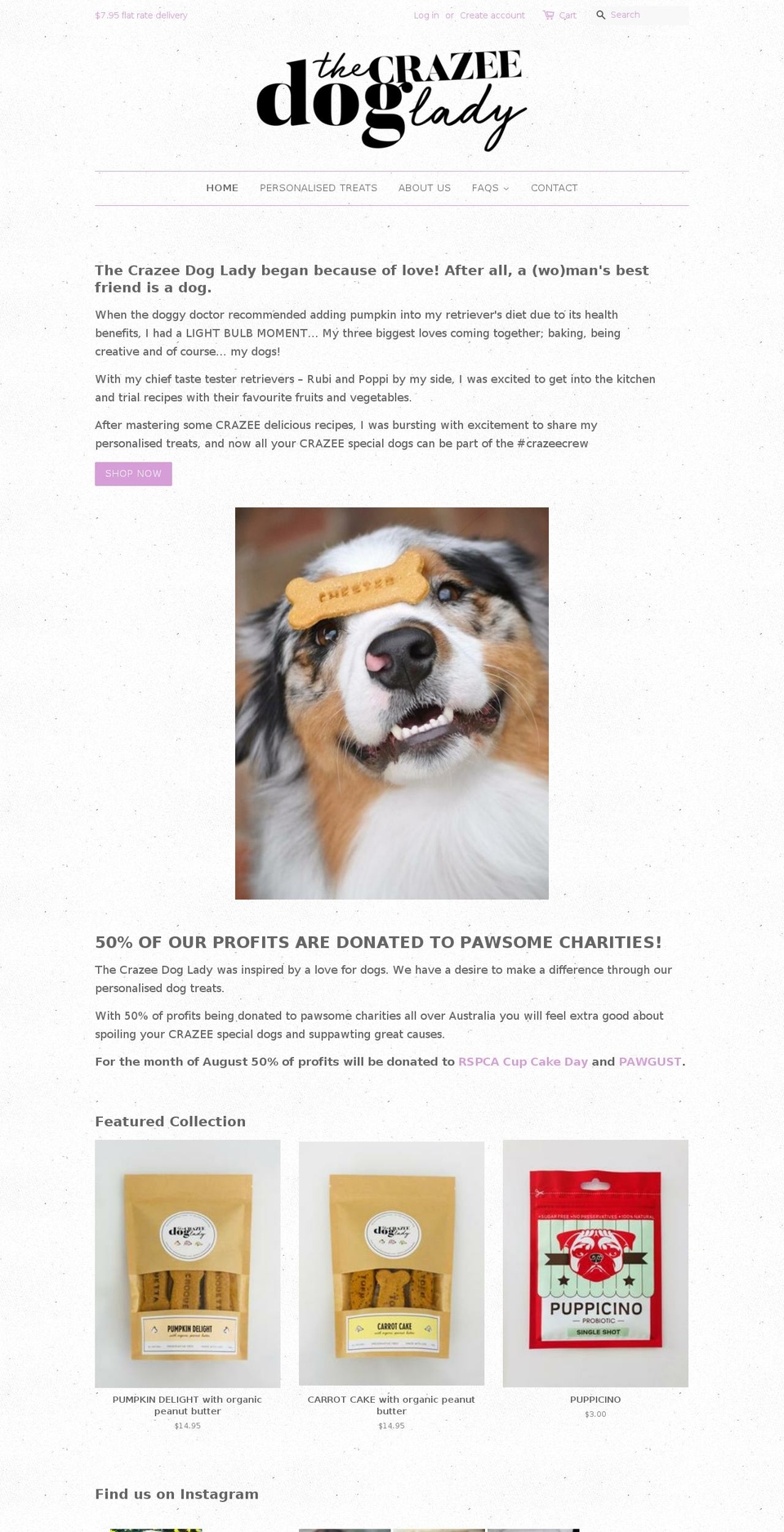 thecrazeedoglady.com — Shopify storefront screenshot