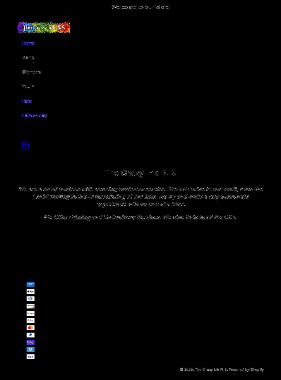 thecrazyink.com shopify website screenshot