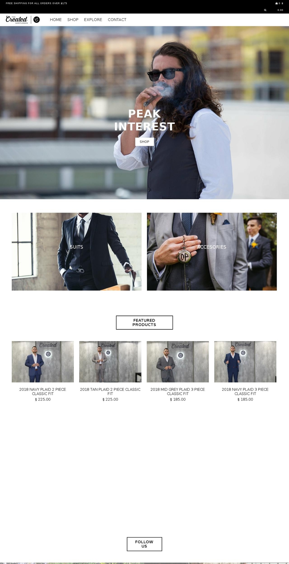 thecreatedgentleman.com shopify website screenshot