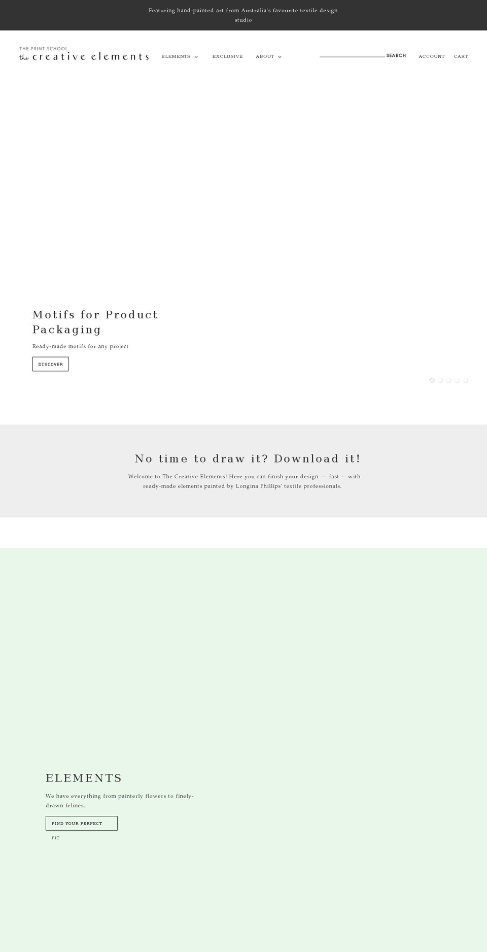 thecreativeelements.com shopify website screenshot