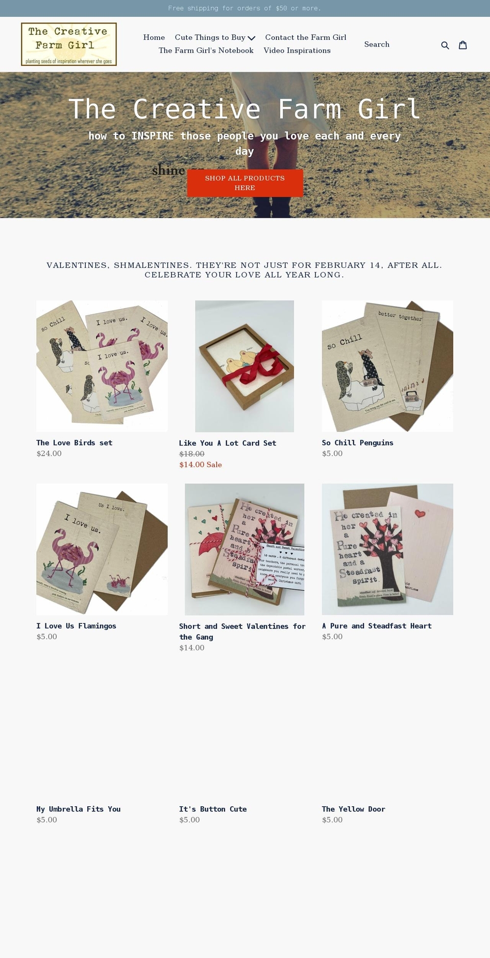 thecreativefarmgirl.com shopify website screenshot