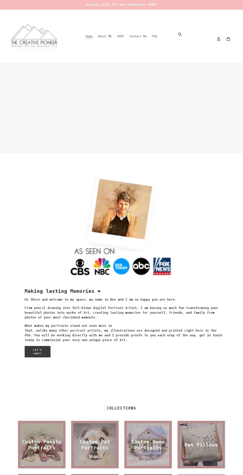thecreativepioneer.com shopify website screenshot