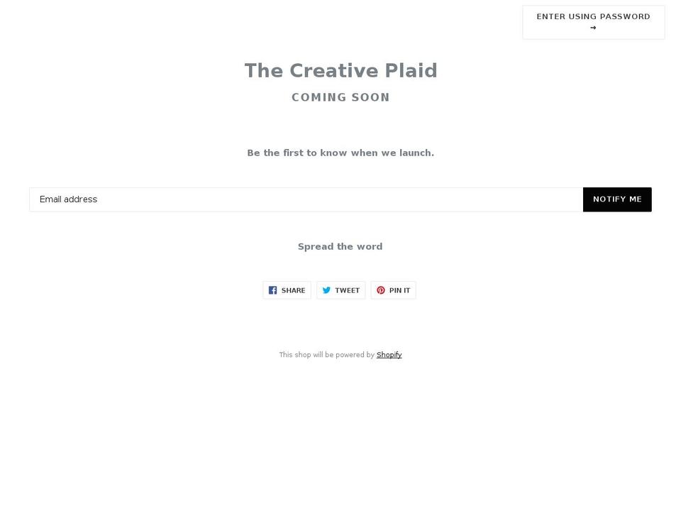 thecreativeplaid.com — Shopify storefront screenshot