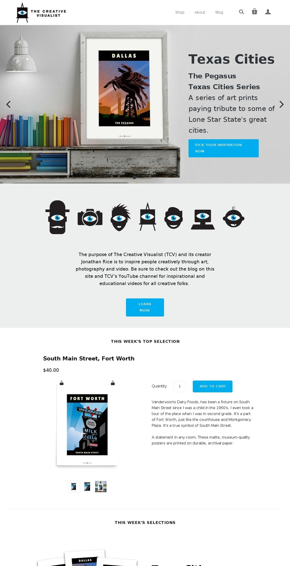 thecreativevisualist.com — Shopify storefront screenshot