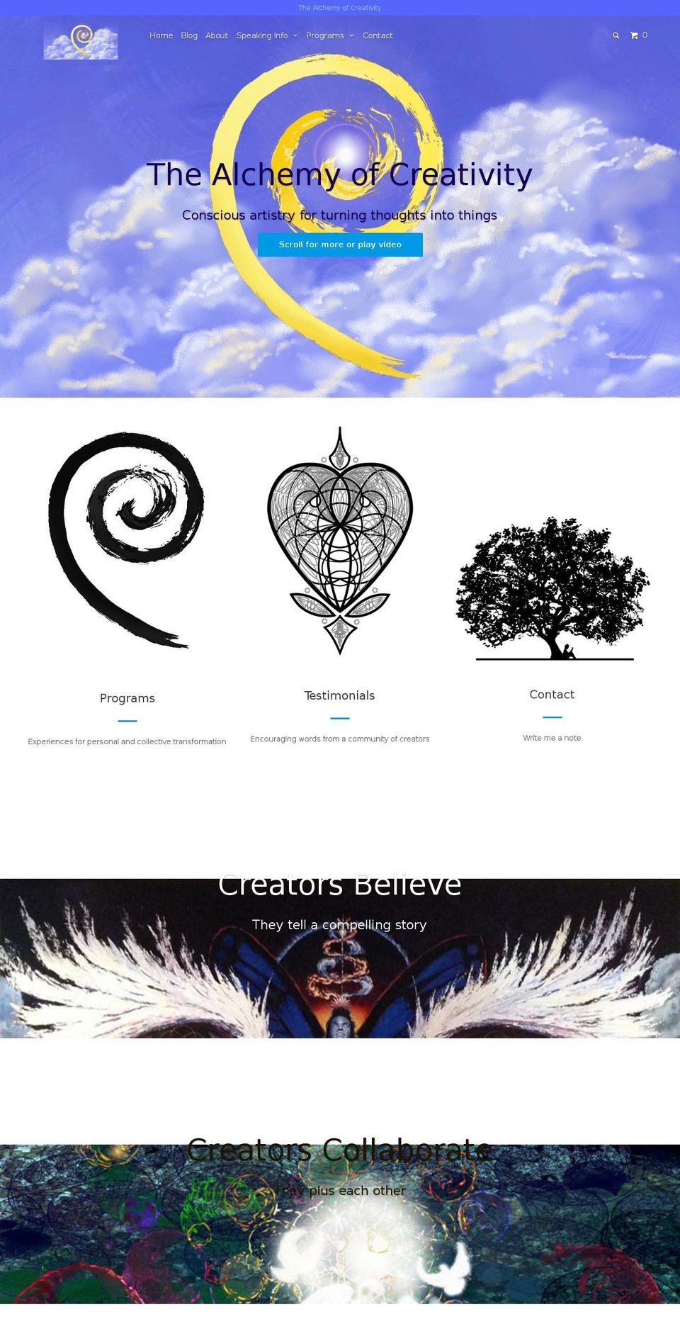 thecreatorsmind.com — Shopify storefront screenshot