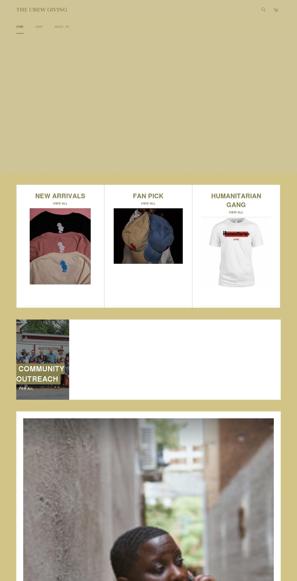 thecrewgiving.com shopify website screenshot