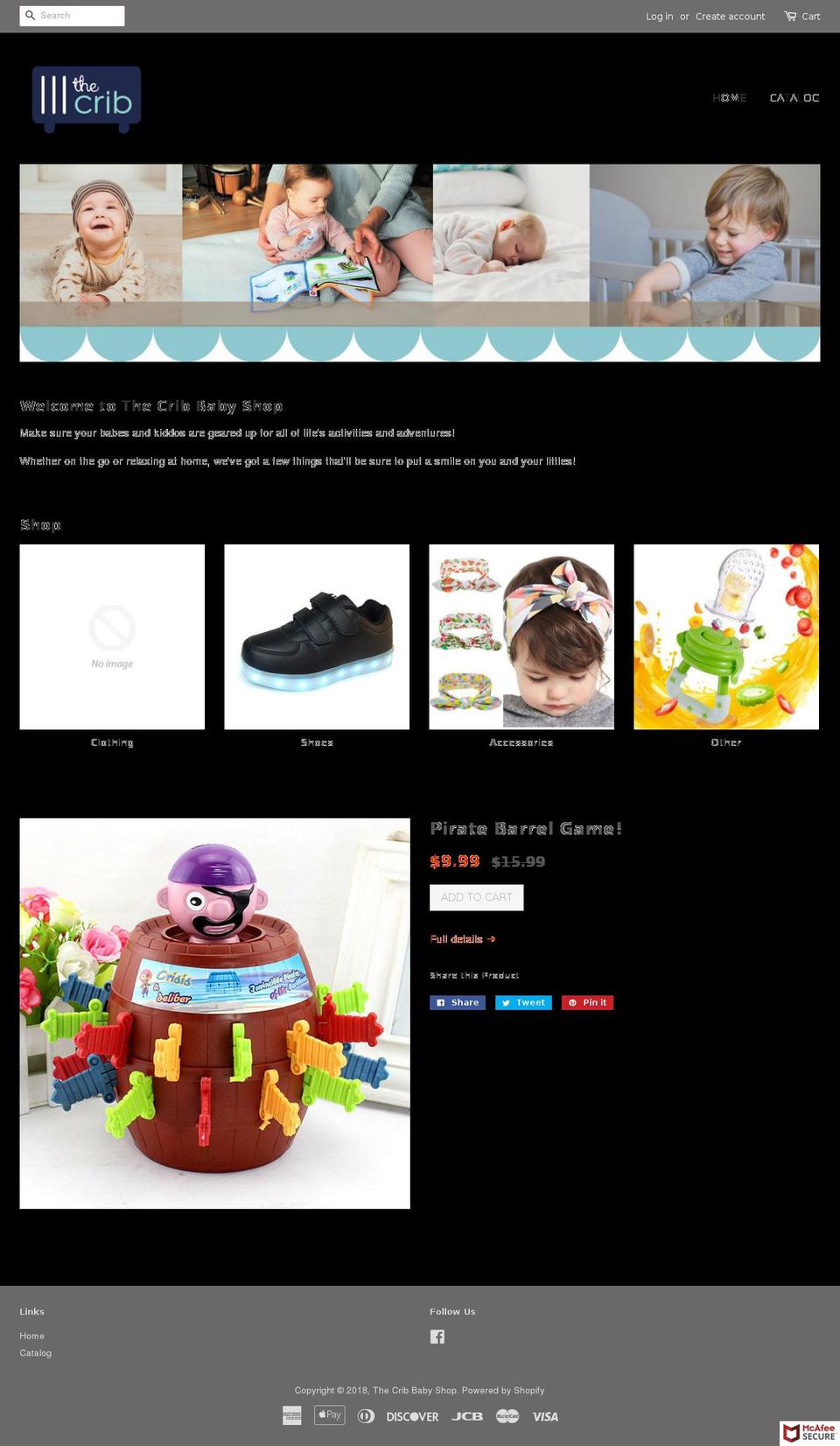 thecribbabyshop.com — Shopify storefront screenshot