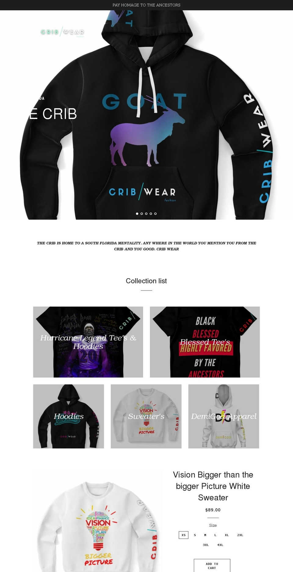 thecribwear.com shopify website screenshot