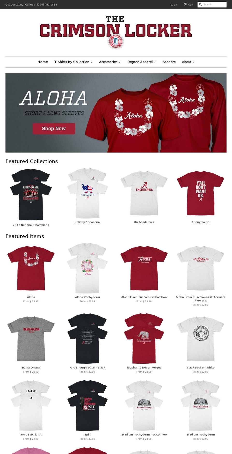 thecrimsonlocker.com — Shopify storefront screenshot