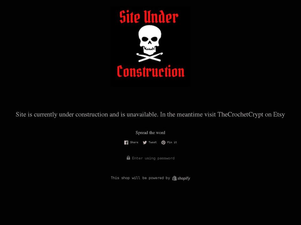 thecrochetcrypt.com shopify website screenshot