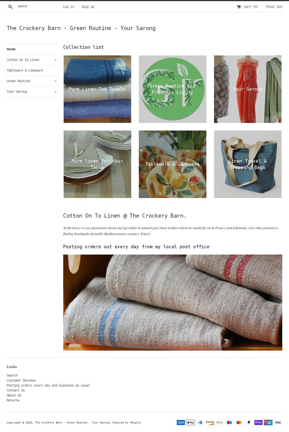 thecrockerybarn.co.uk shopify website screenshot