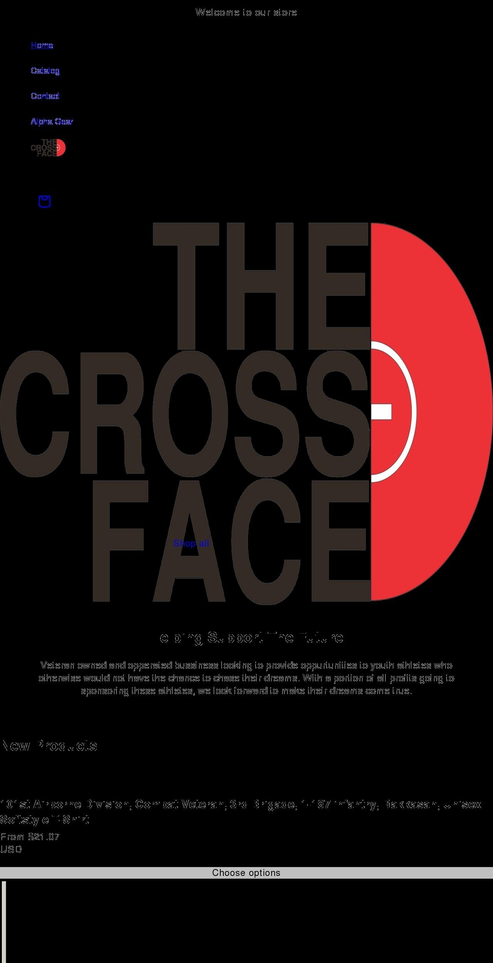 thecrossface.com shopify website screenshot