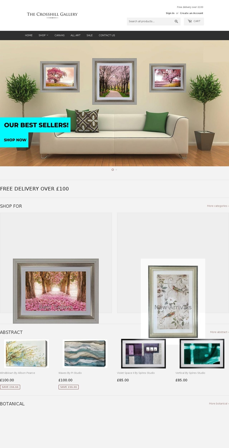 thecrosshillgallery.com — Shopify storefront screenshot