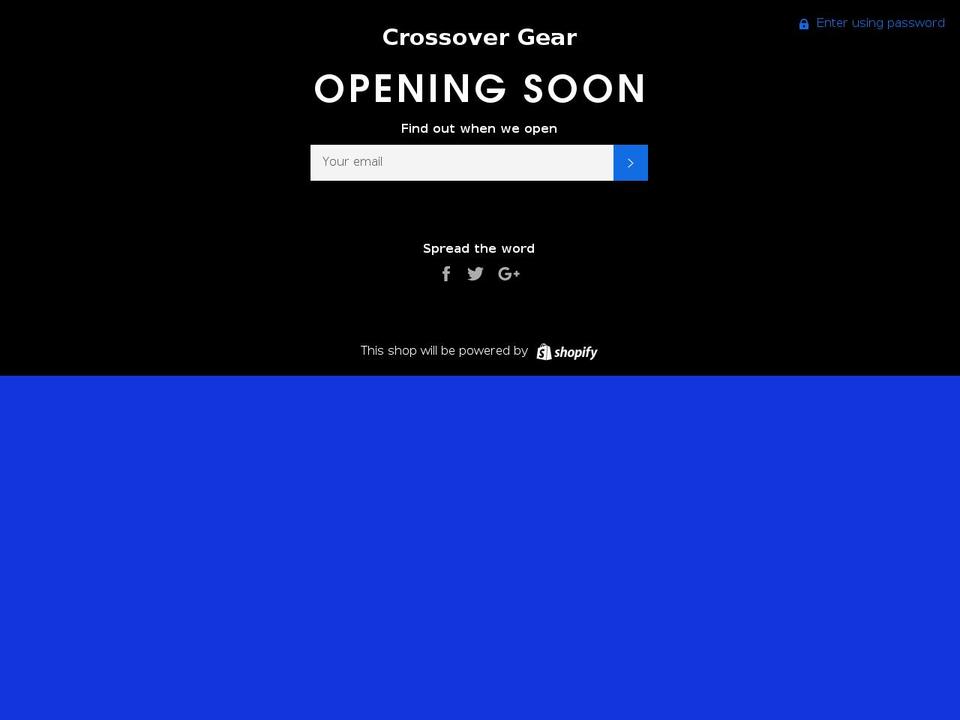 thecrossovergear.com shopify website screenshot