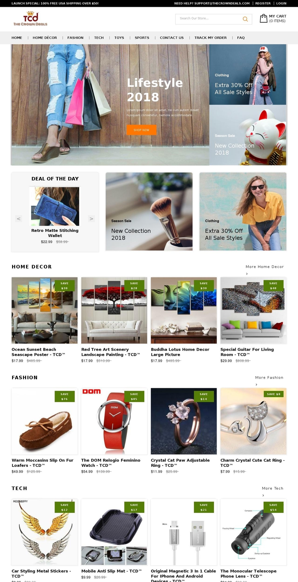 thecrowndeals.com — Shopify storefront screenshot