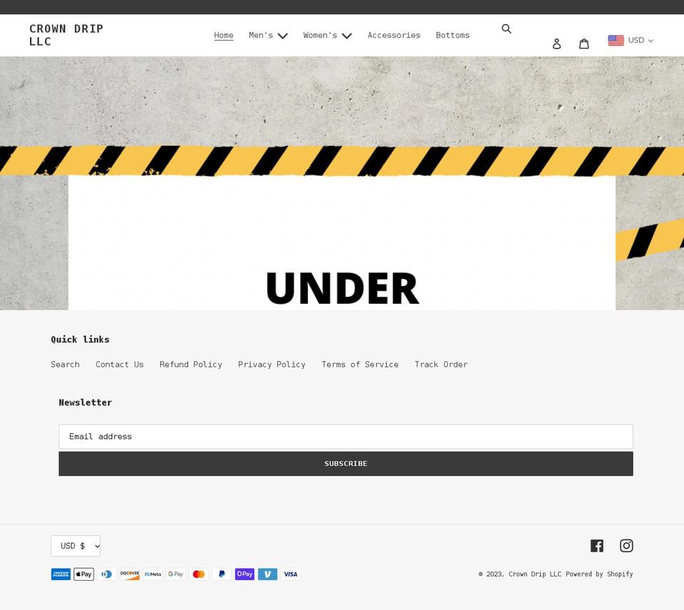 thecrowndrip.com shopify website screenshot